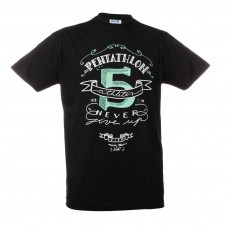 黑色中性T恤-"Pentathlon 5"