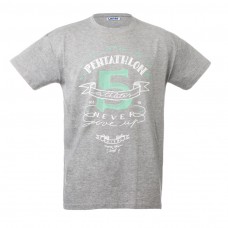 灰色中性T恤-"Pentathlon 5"